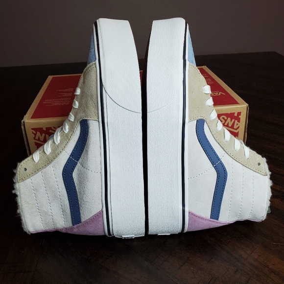 Vans Sk8-Hi Tapered PLATFORM Pig Suede Sherpa Women Size 7, Men Size 5.5 - Picture 5 of 11